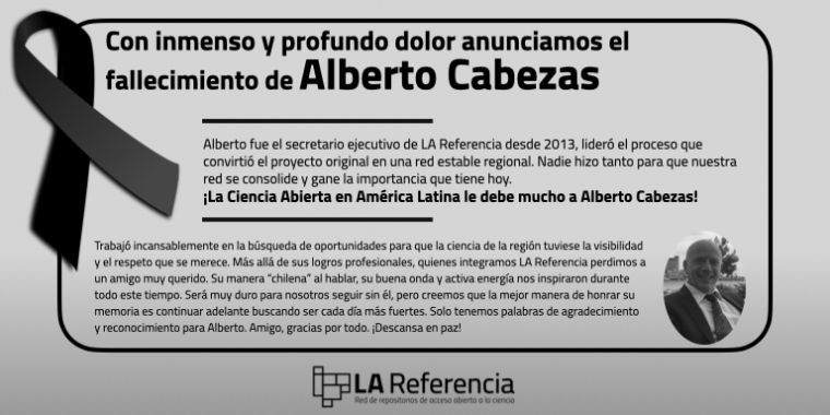 Con inmenso y profundo dolor anunciamos el fallecimiento de Alberto Cabezas